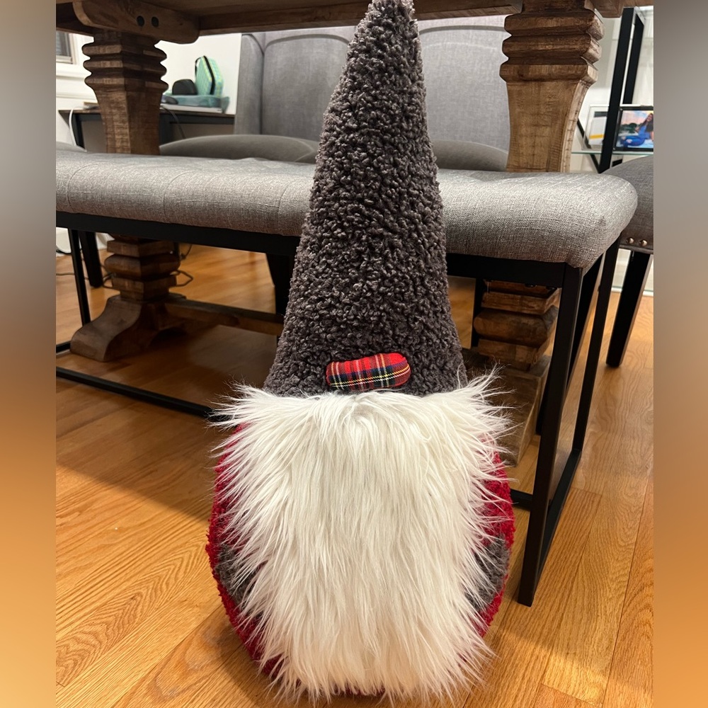 Pottery Barn Gray and Red Holiday Gnome